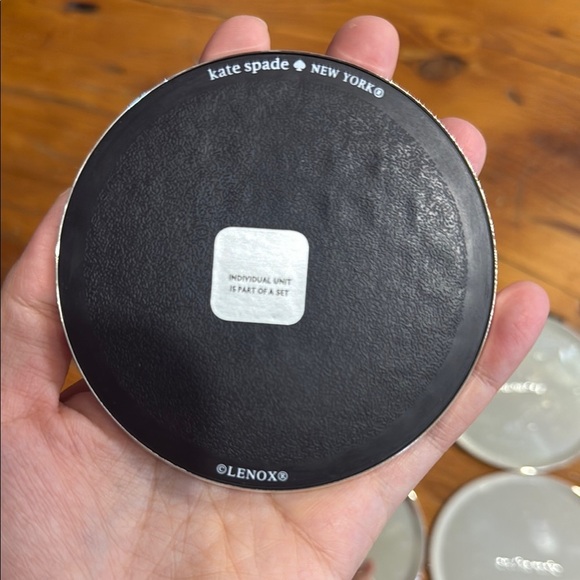 Kate Spade Lenox Silver Mirrored Drink Coaster Set of 4 - Picture 2 of 7